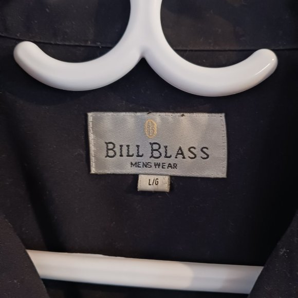 Bill Blass Mens Shirt Large, Short Sleeve Black Hawaian Print - Picture 2 of 3